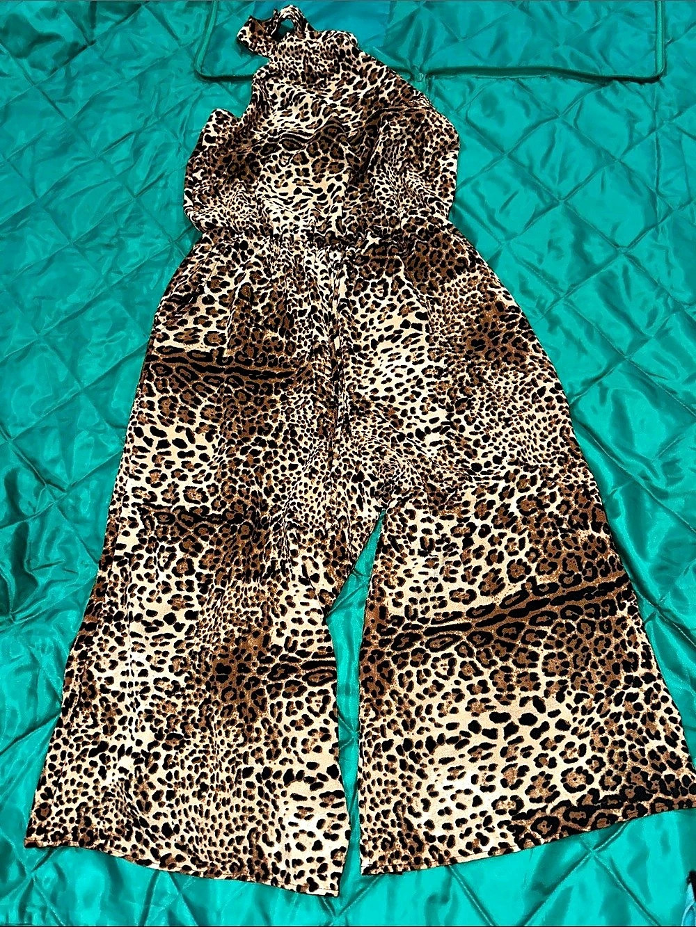 C2H4 GAKe Leopard Print HalterTop Jumpsuit